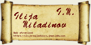 Ilija Miladinov vizit kartica